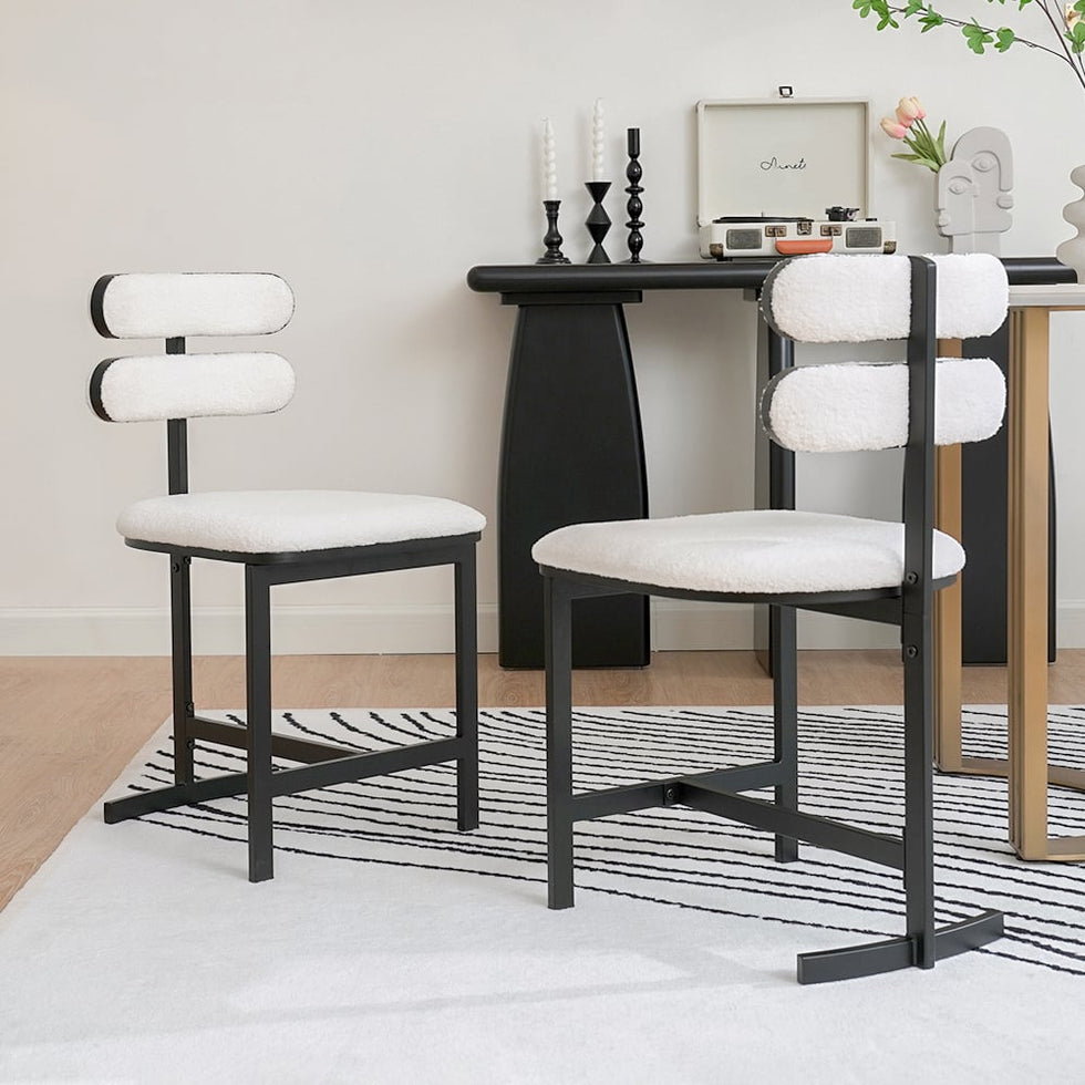 HMR - Modern Wood Dining Chairs with PU Leather