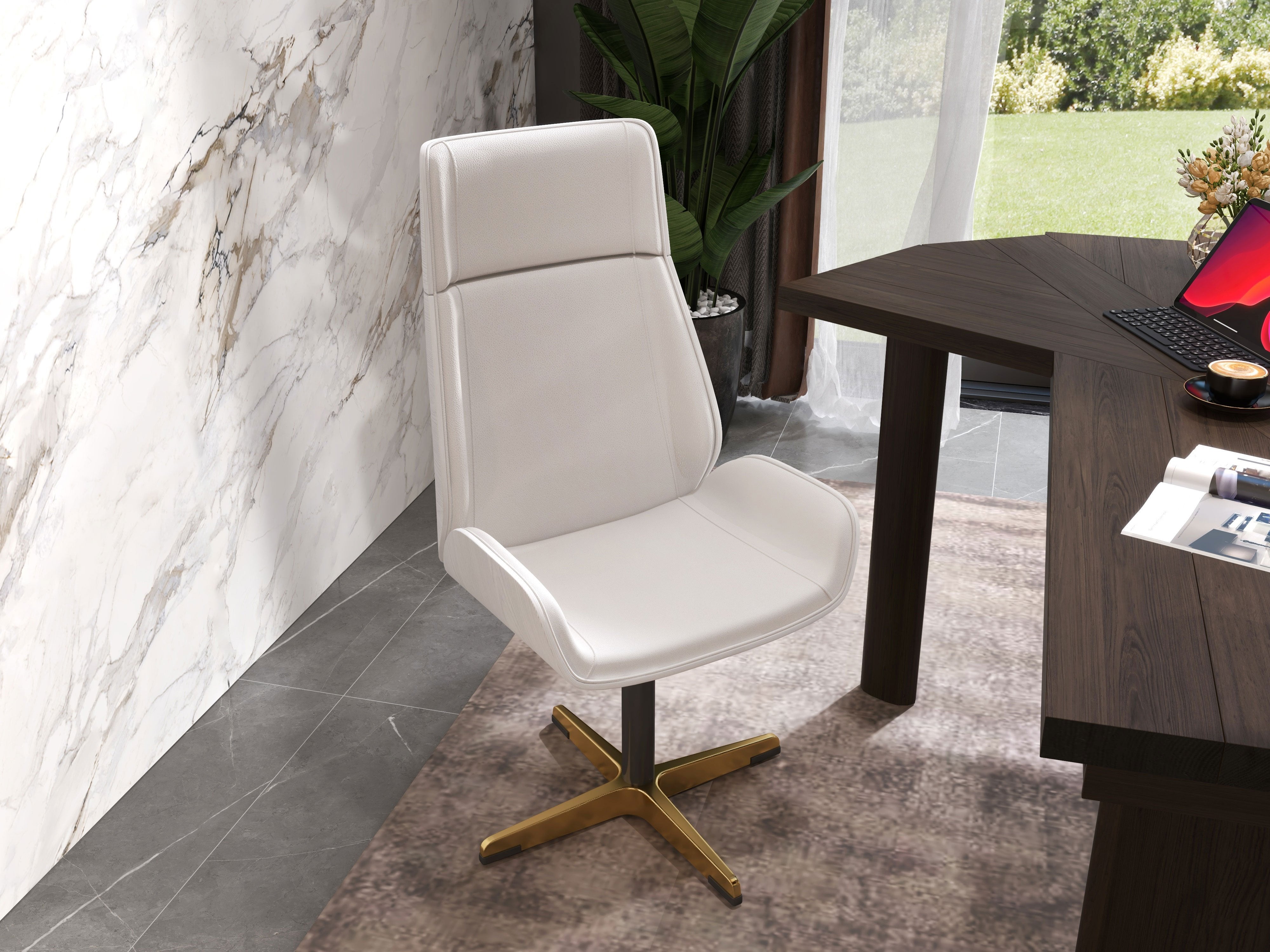 HMR - Modern Home Office Chair with Upholstered High Back