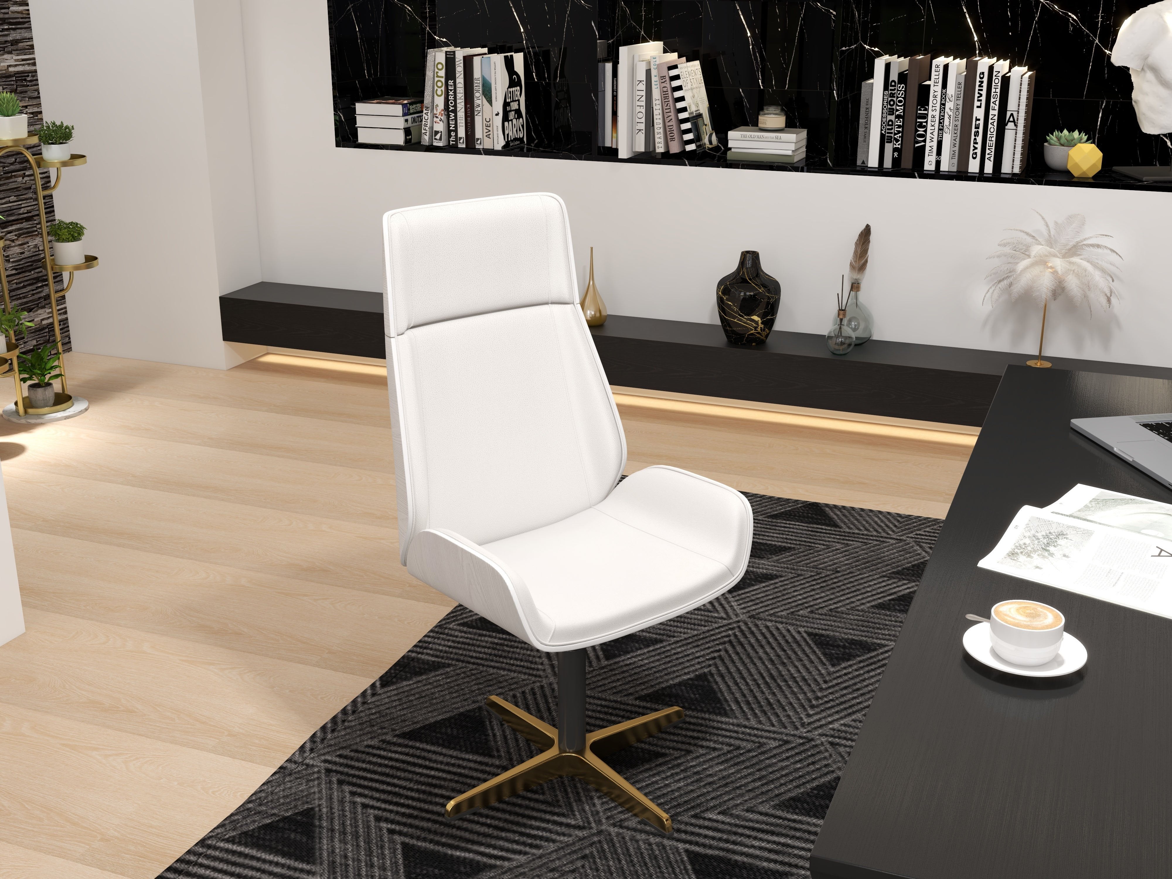 HMR - Modern Home Office Chair with Upholstered High Back