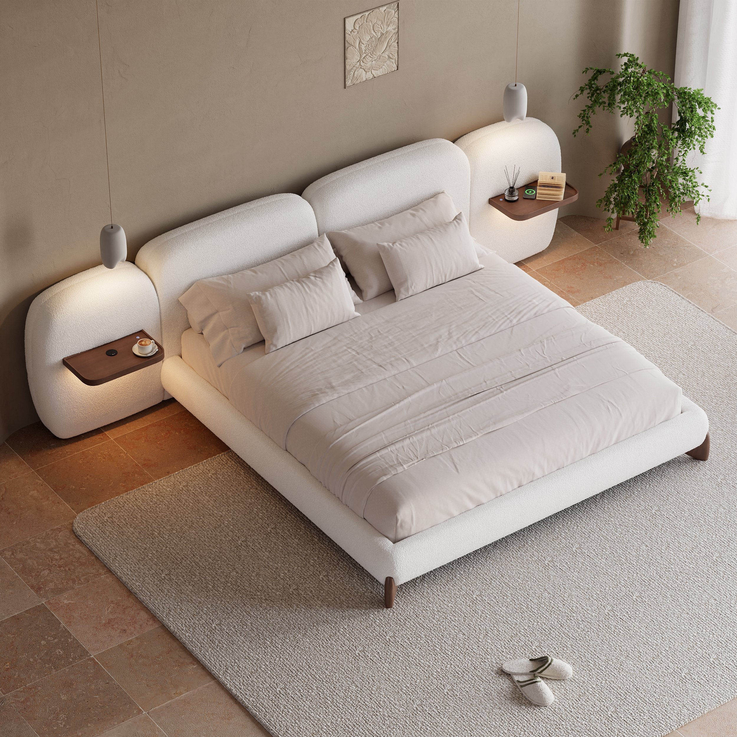 HMR - Curva Boucle Bed with Headboard