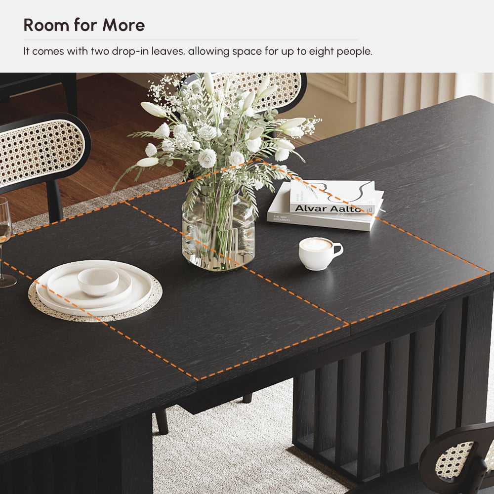 HMR - 55"-87" Extendable Dining Table Seats 4-8 People
