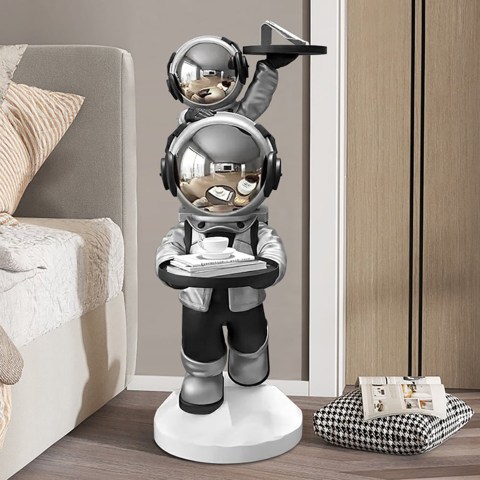 HMR - Astronaut Resin Figurine Side Table with Tray Top