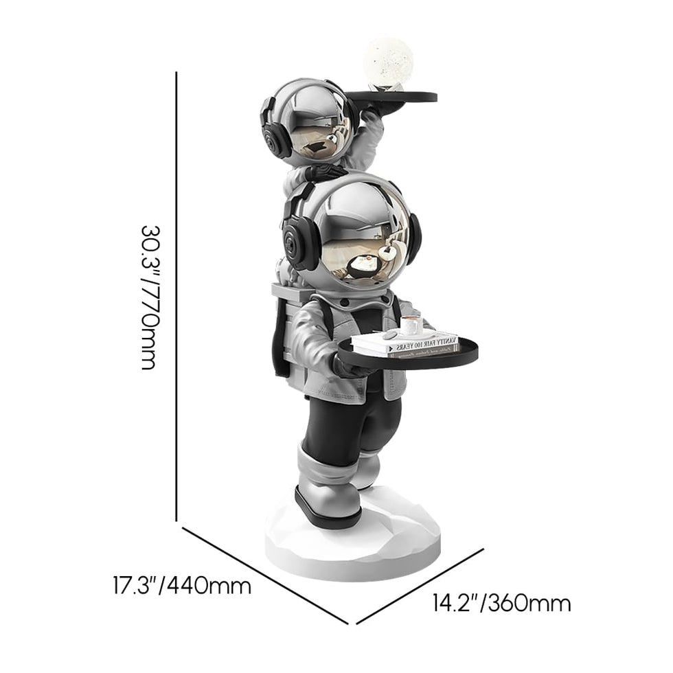 HMR - Astronaut Resin Figurine Side Table with Tray Top