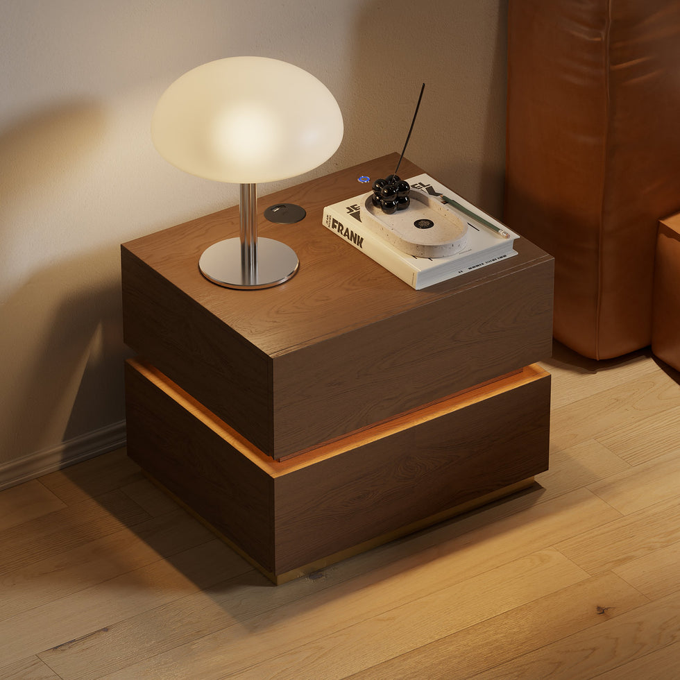HMR - Nightstand with Light & Charging Station