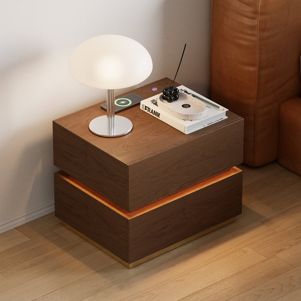 HMR - Nightstand with Light & Charging Station