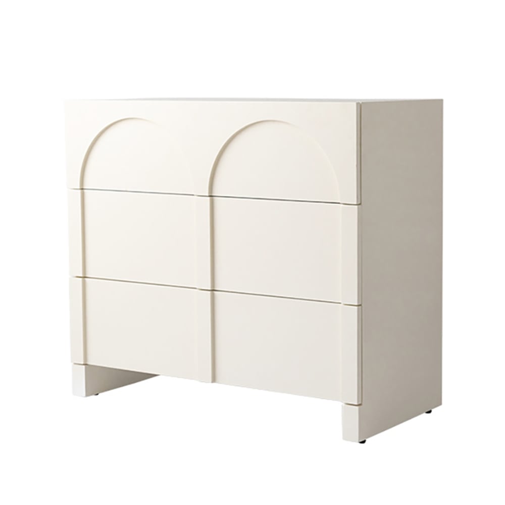 HMR - Japandi Cream White Dresser Nordic Arch Chest