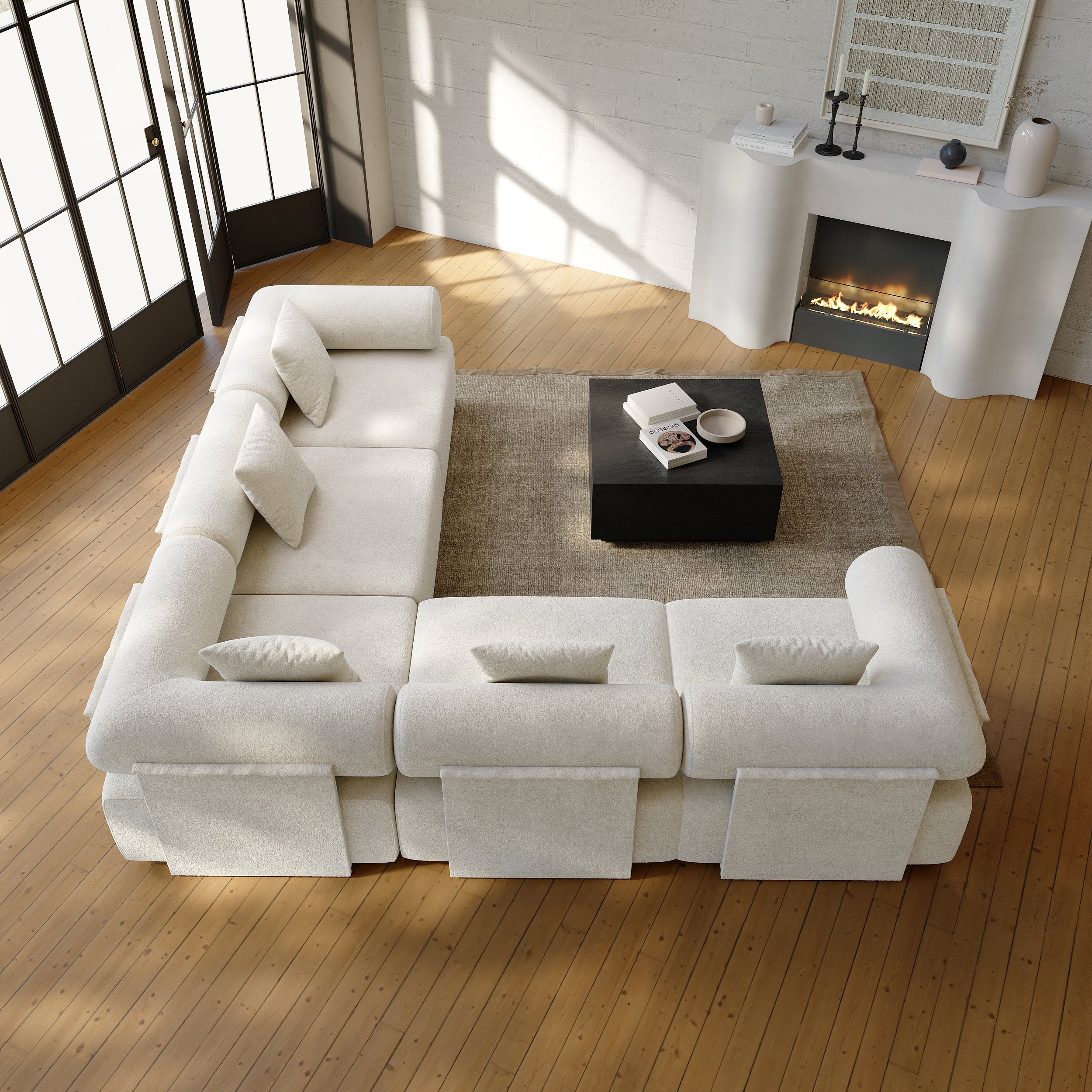 HMR - 110" 5-Piece Modular L-Shaped Sectional Sofa