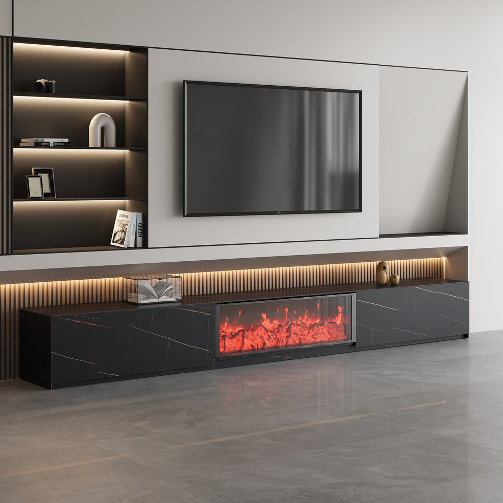 HMR - Electric Fireplace TV Stand with 2 Drawers