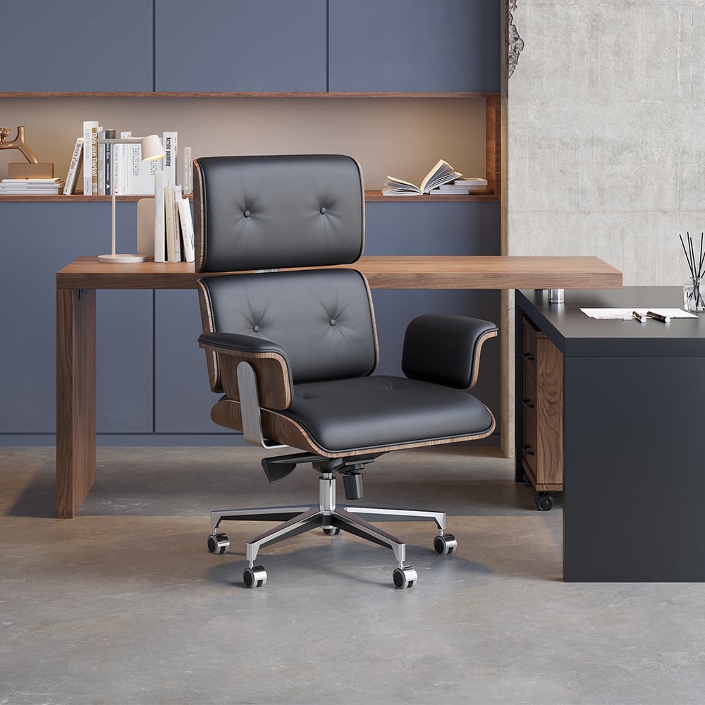 HMR - Modern Wooden Desk Home Office Desk & Home Office Chair Set Adjustable Height