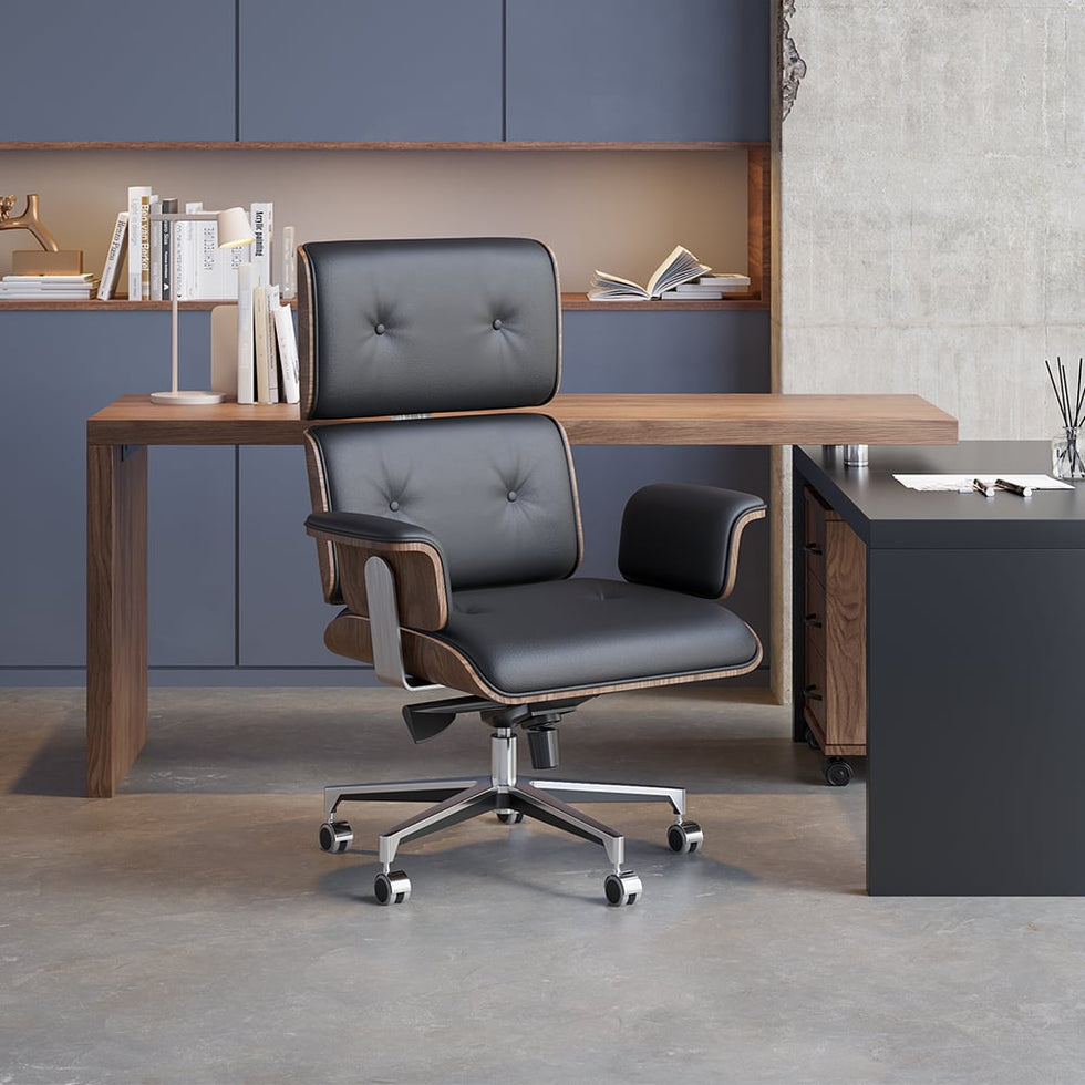 HMR - Modern Wooden Desk Home Office Desk & Home Office Chair Set Adjustable Height