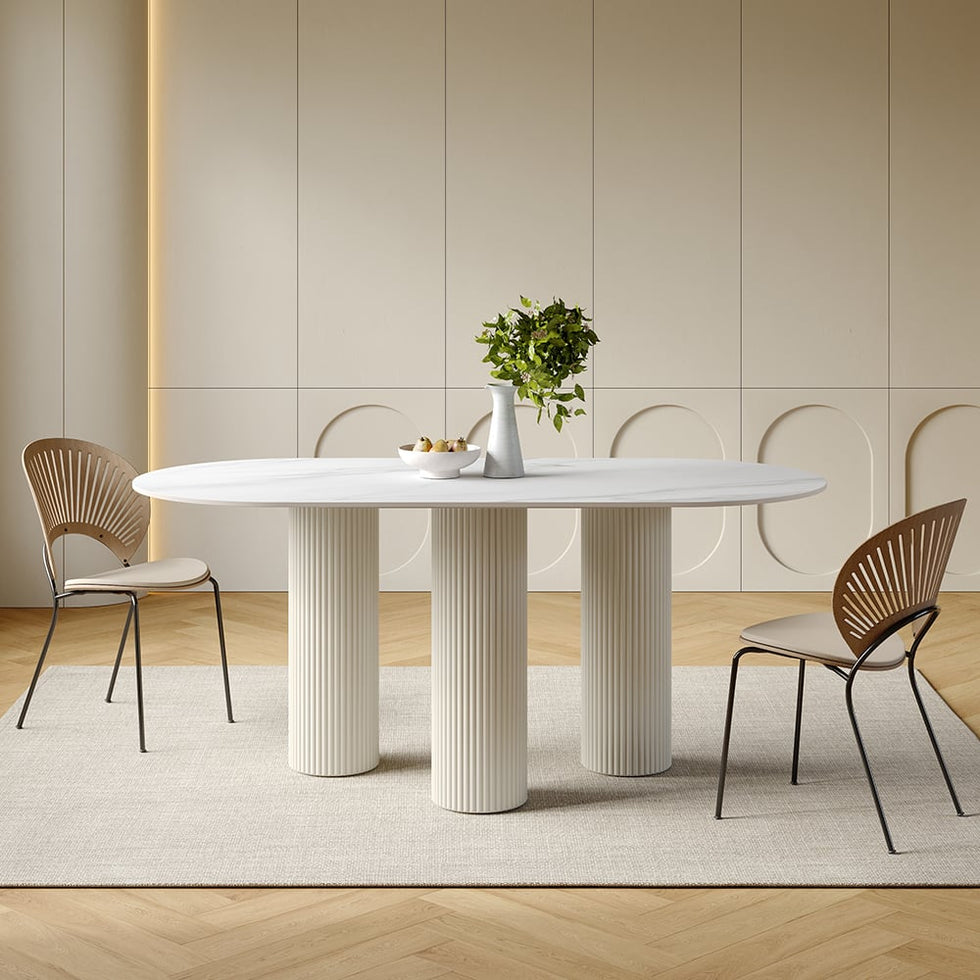 HMR - Modern Round Sintered Stone Dining Table