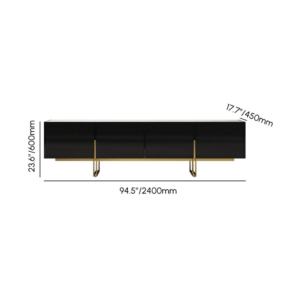 HMR - Grovyn Sintered Stone Top Fluted TV Stand with Storage