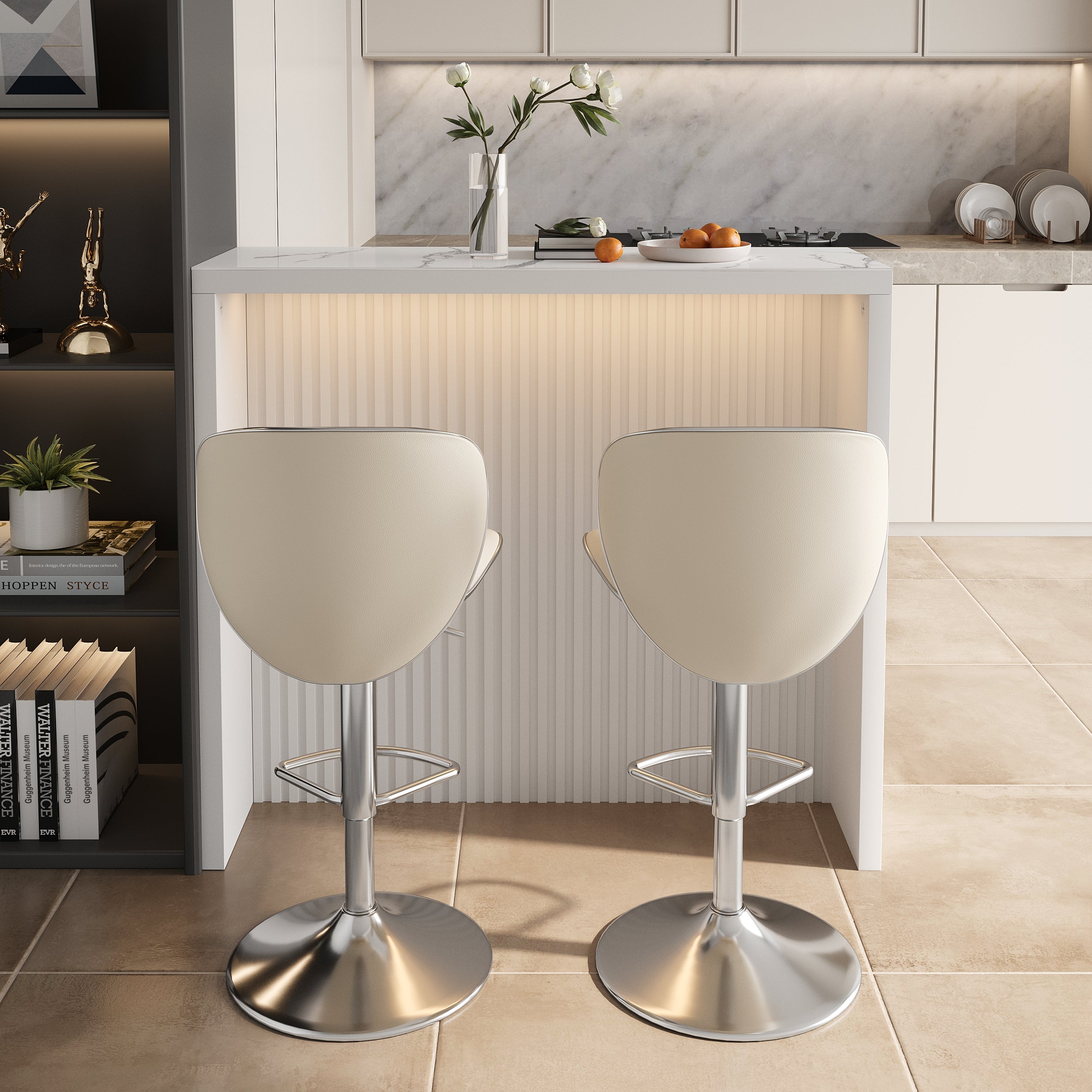 HMR - Modern Sintered Stone Bar Table White