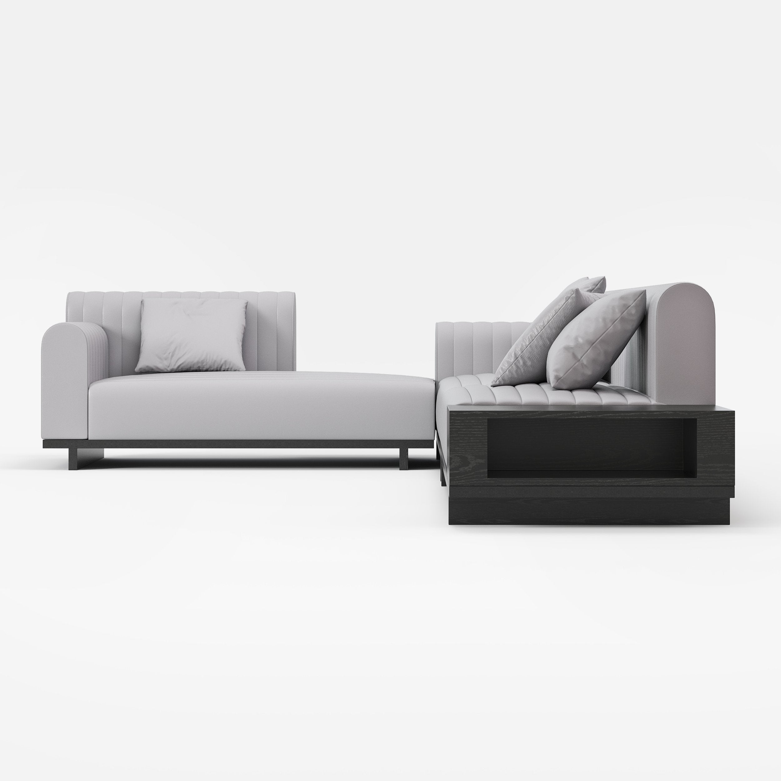 HMR - 157" Modern Corner L-Shaped Sectional Sofa with Side Open Storage