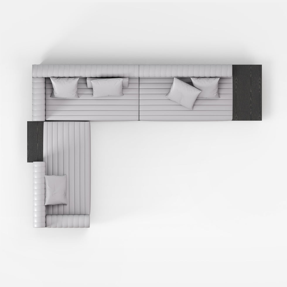 HMR - 157" Modern Corner L-Shaped Sectional Sofa with Side Open Storage