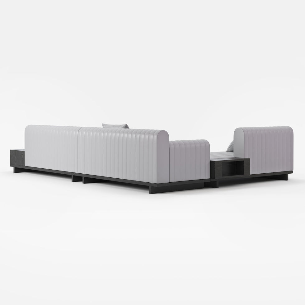 HMR - 157" Modern Corner L-Shaped Sectional Sofa with Side Open Storage