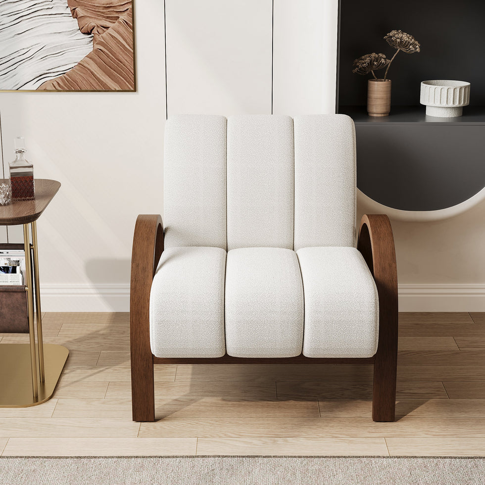 HMR - Boucle Ash Wood Accent Chair