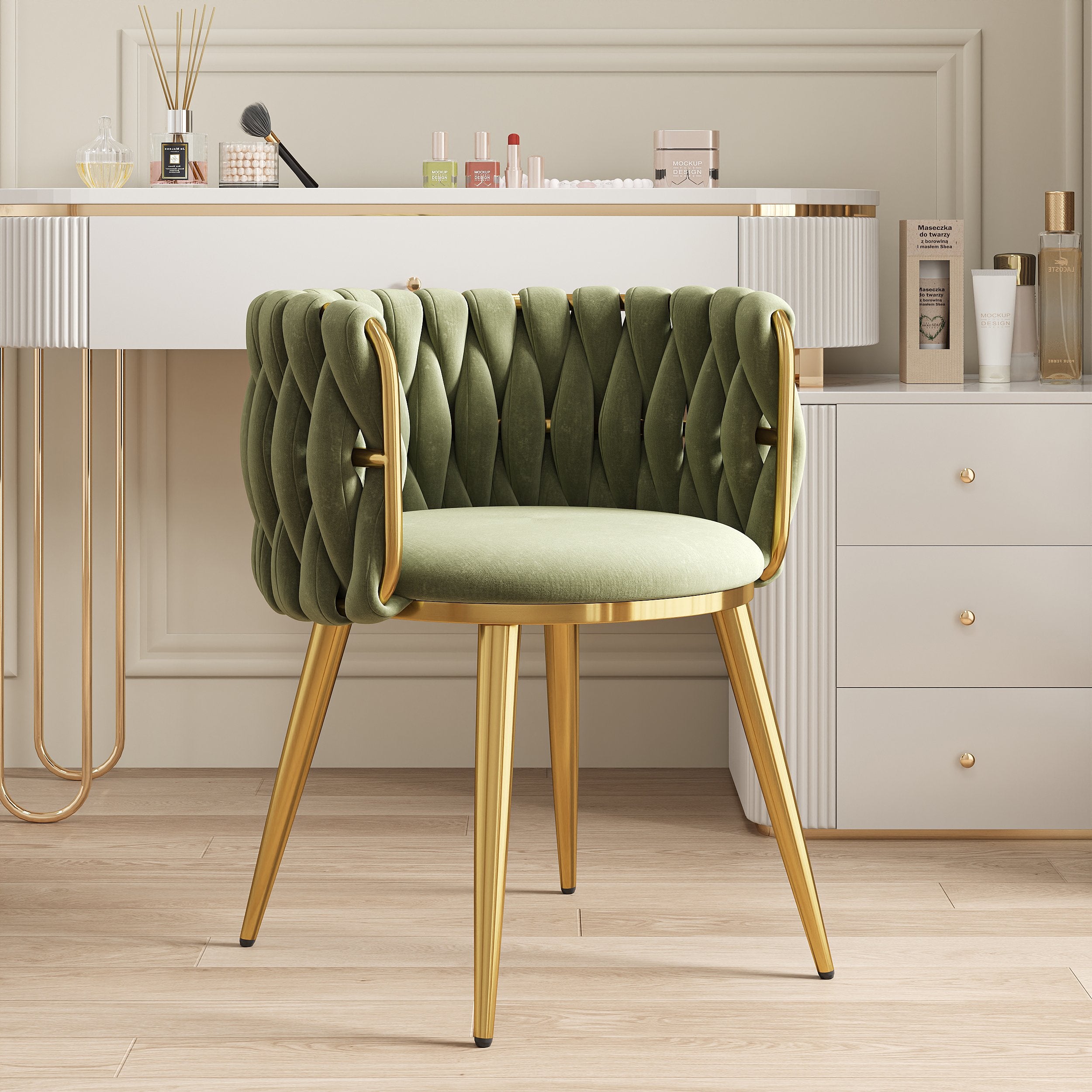 HMR - Sweave Nordic Barrel Dining Chair with Velvet Upholstery (Set of 1)
