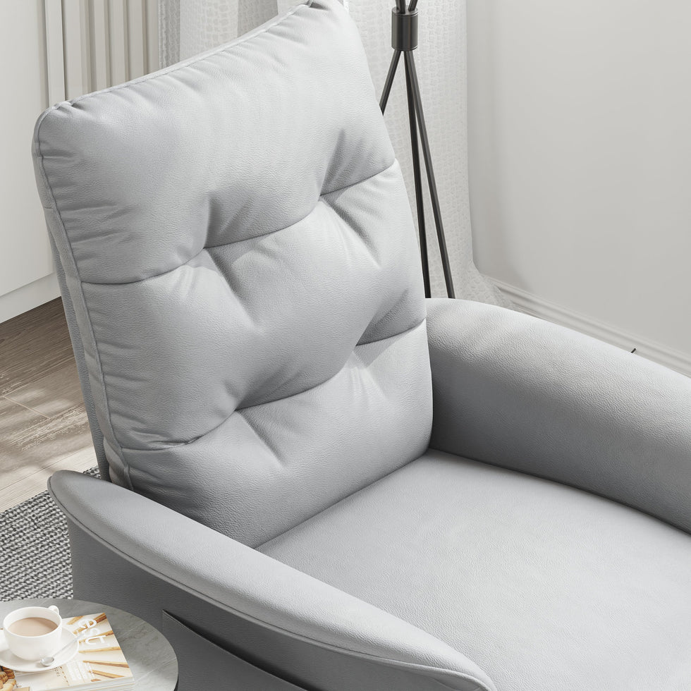 HMR - Leather Power Recliner Accent Chair with Side Pocket