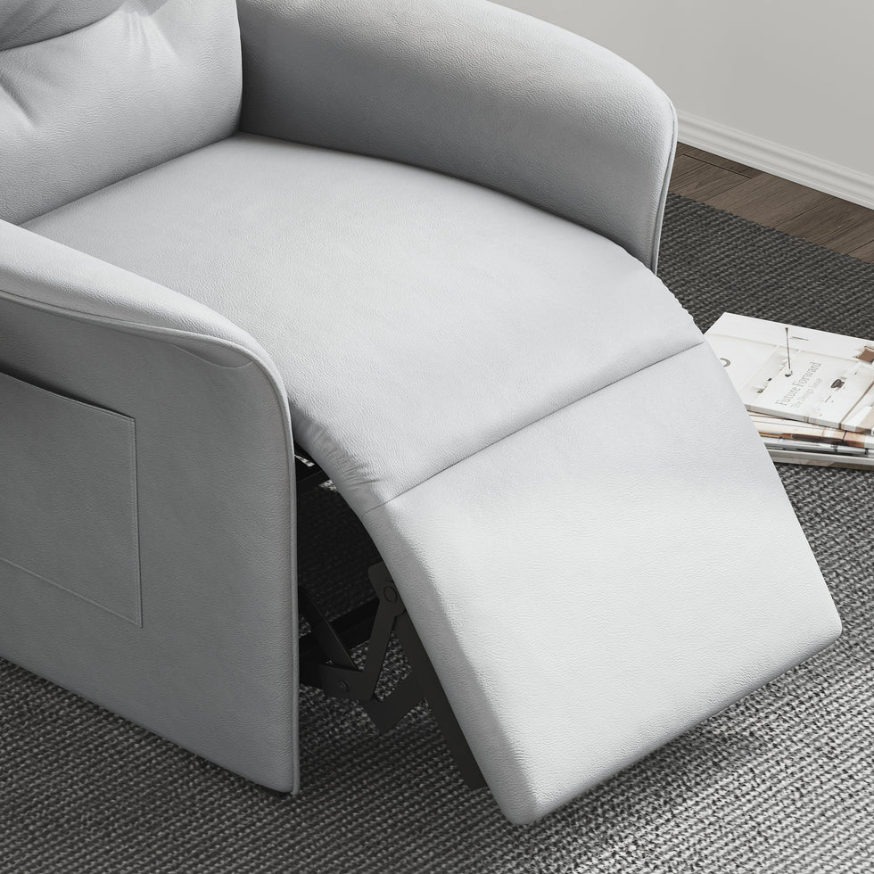 HMR - Leather Power Recliner Accent Chair with Side Pocket