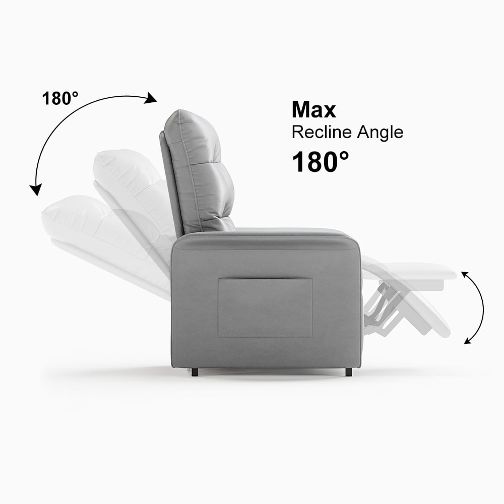 HMR - Leather Power Recliner Accent Chair with Side Pocket