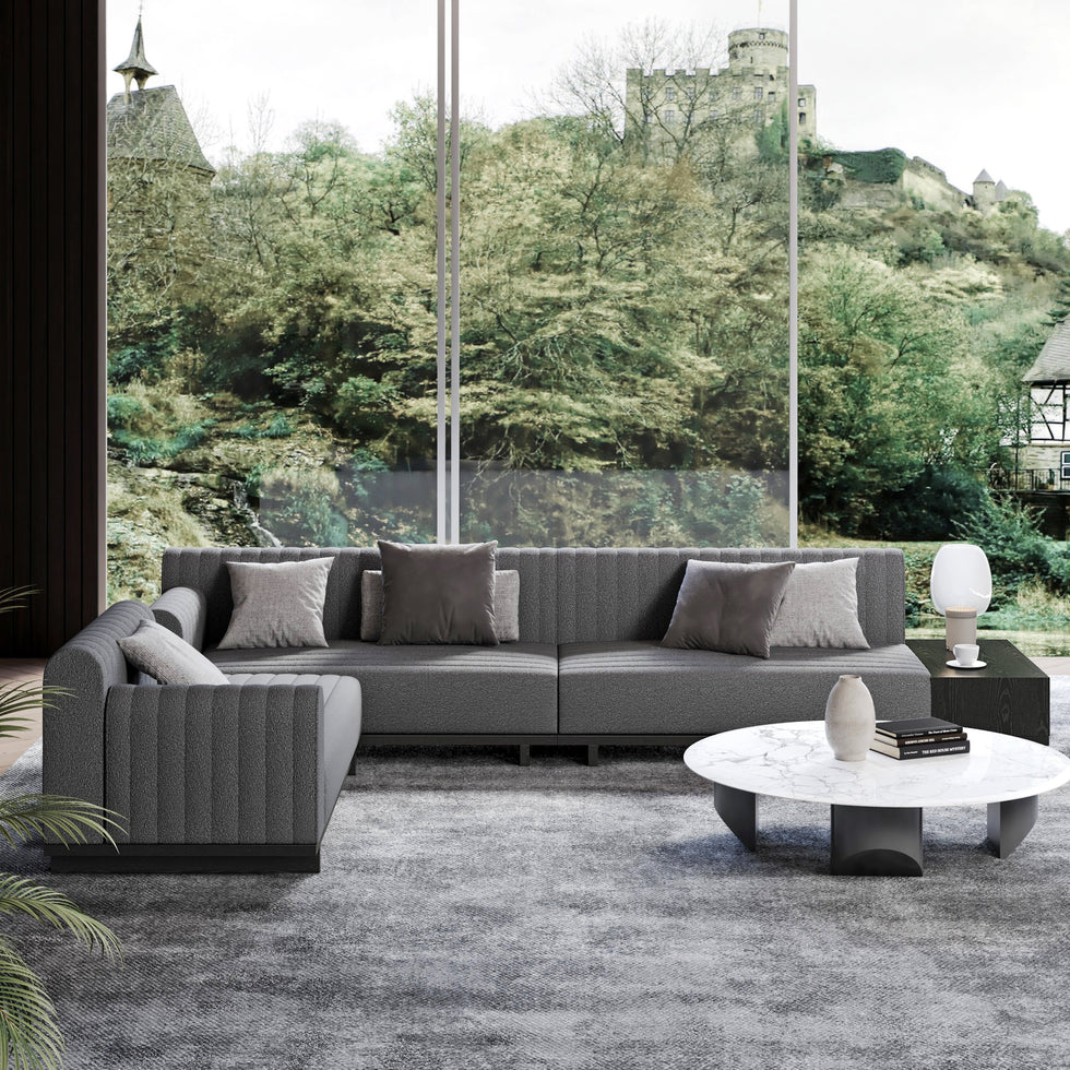 HMR - 157" Modern Corner L-Shaped Sectional Sofa with Side Open Storage