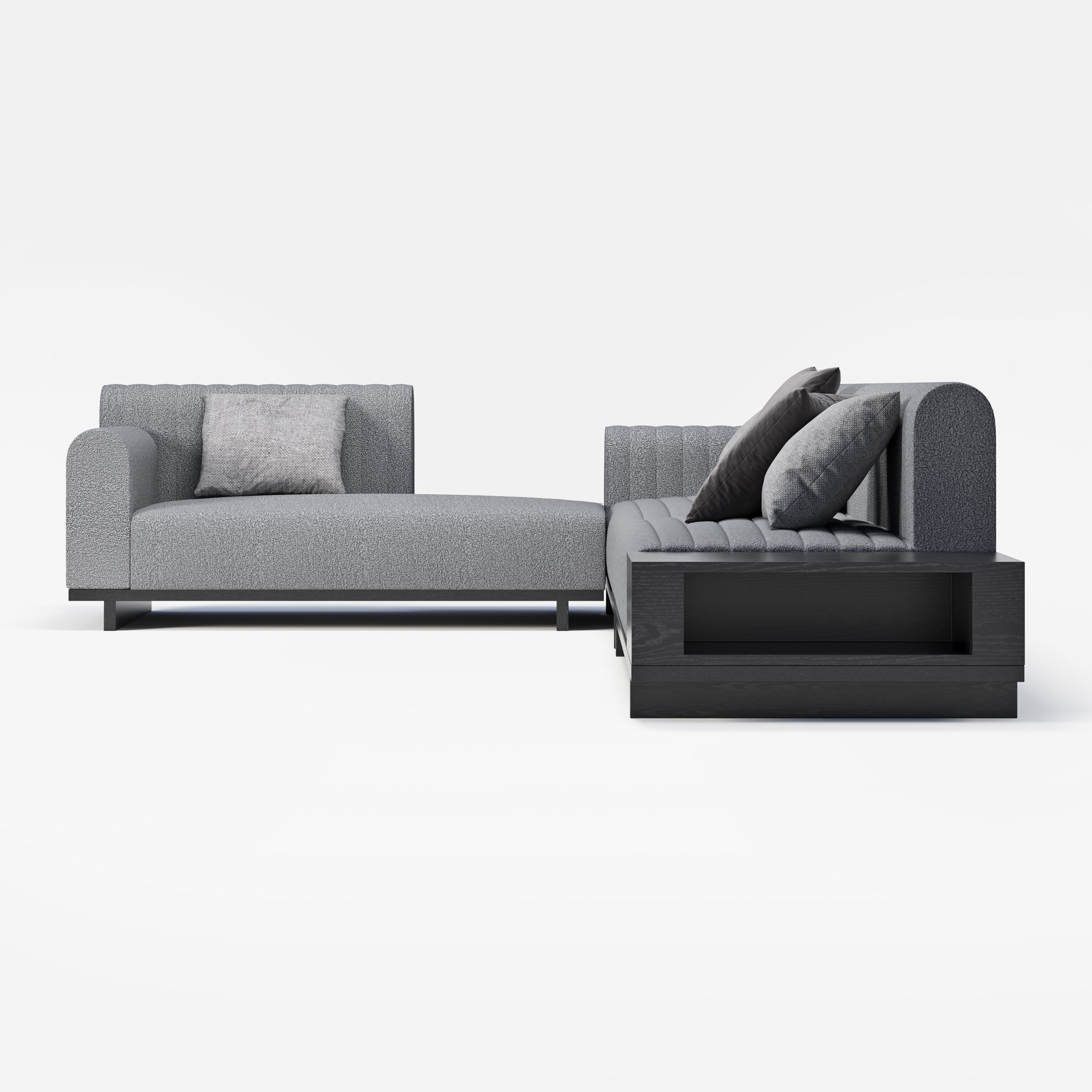 HMR - 157" Modern Corner L-Shaped Sectional Sofa with Side Open Storage