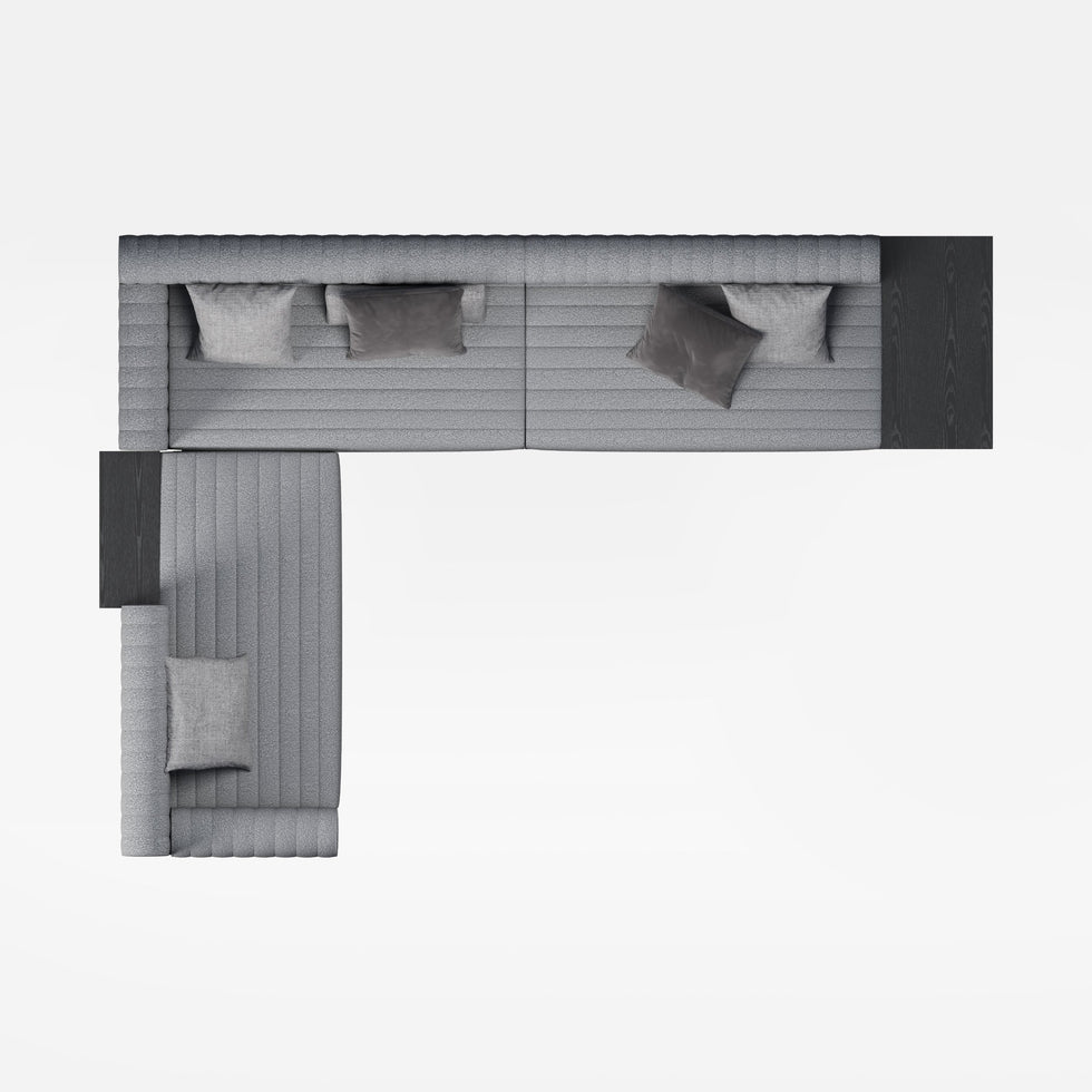 HMR - 157" Modern Corner L-Shaped Sectional Sofa with Side Open Storage