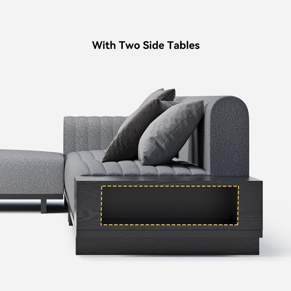 HMR - 157" Modern Corner L-Shaped Sectional Sofa with Side Open Storage