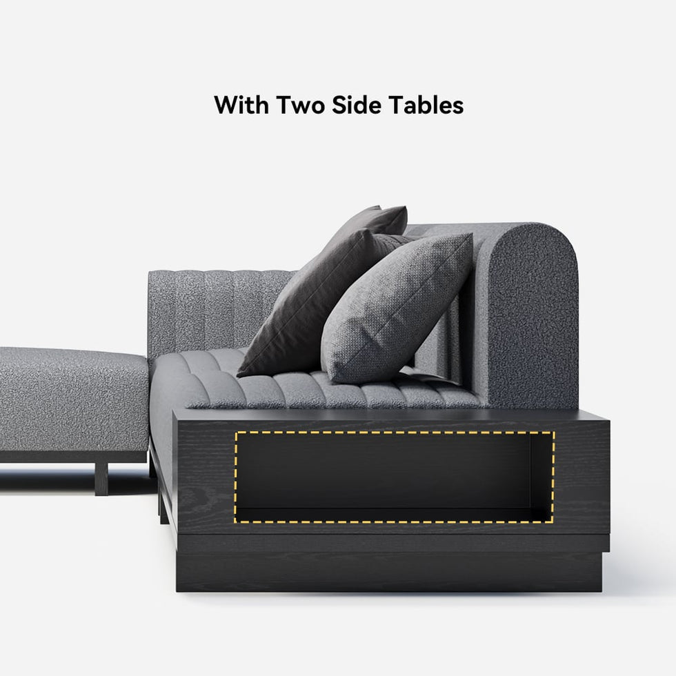 HMR - 157" Modern Corner L-Shaped Sectional Sofa with Side Open Storage
