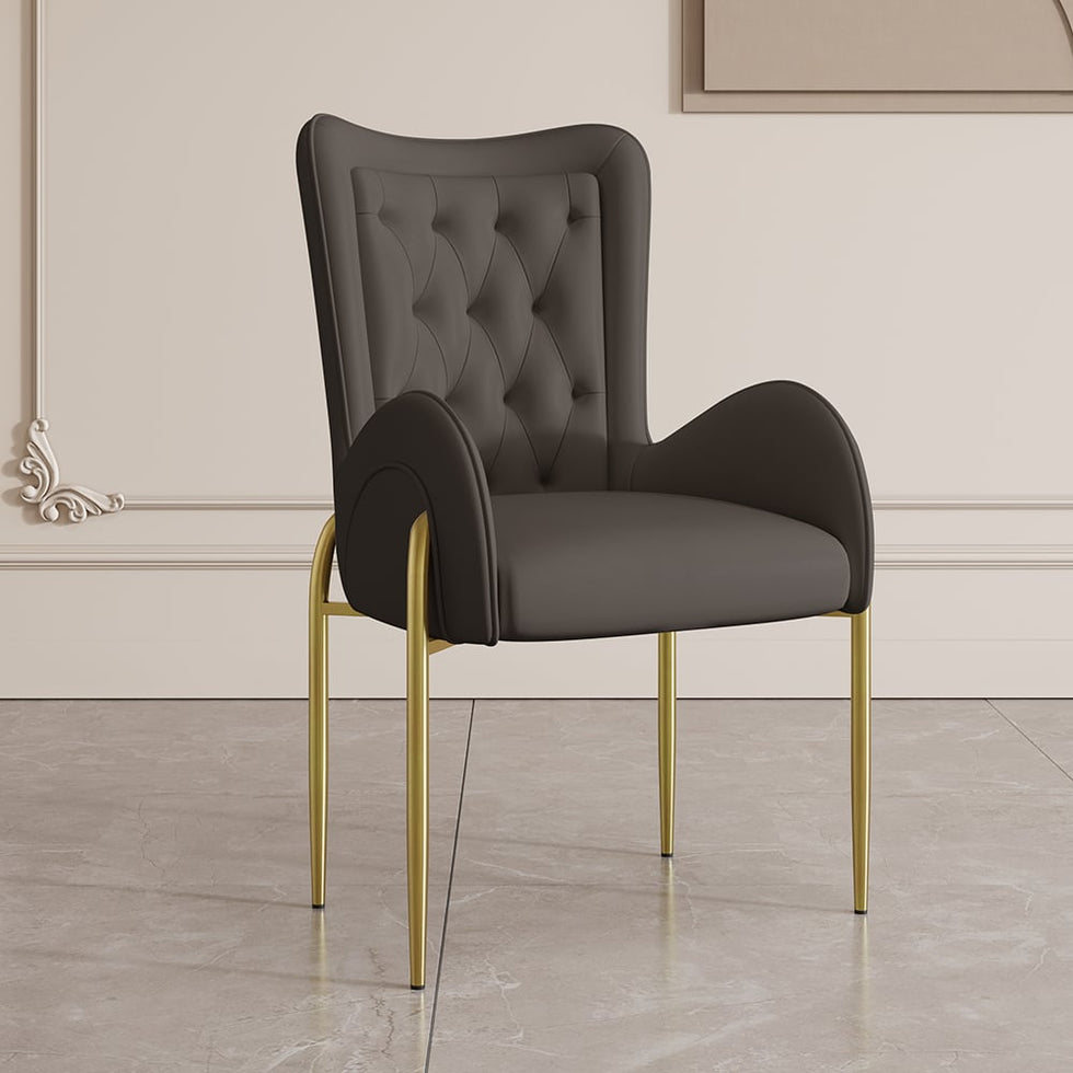 HMR - Oakic Series Modern Dining Chairs with PU Leather Upholstery
