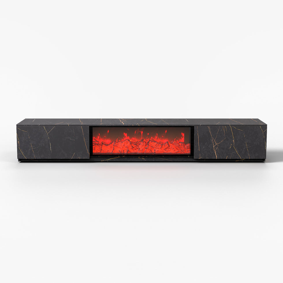 HMR - Sintered Stone Electric Fireplace TV Stand & Coffee Table Set