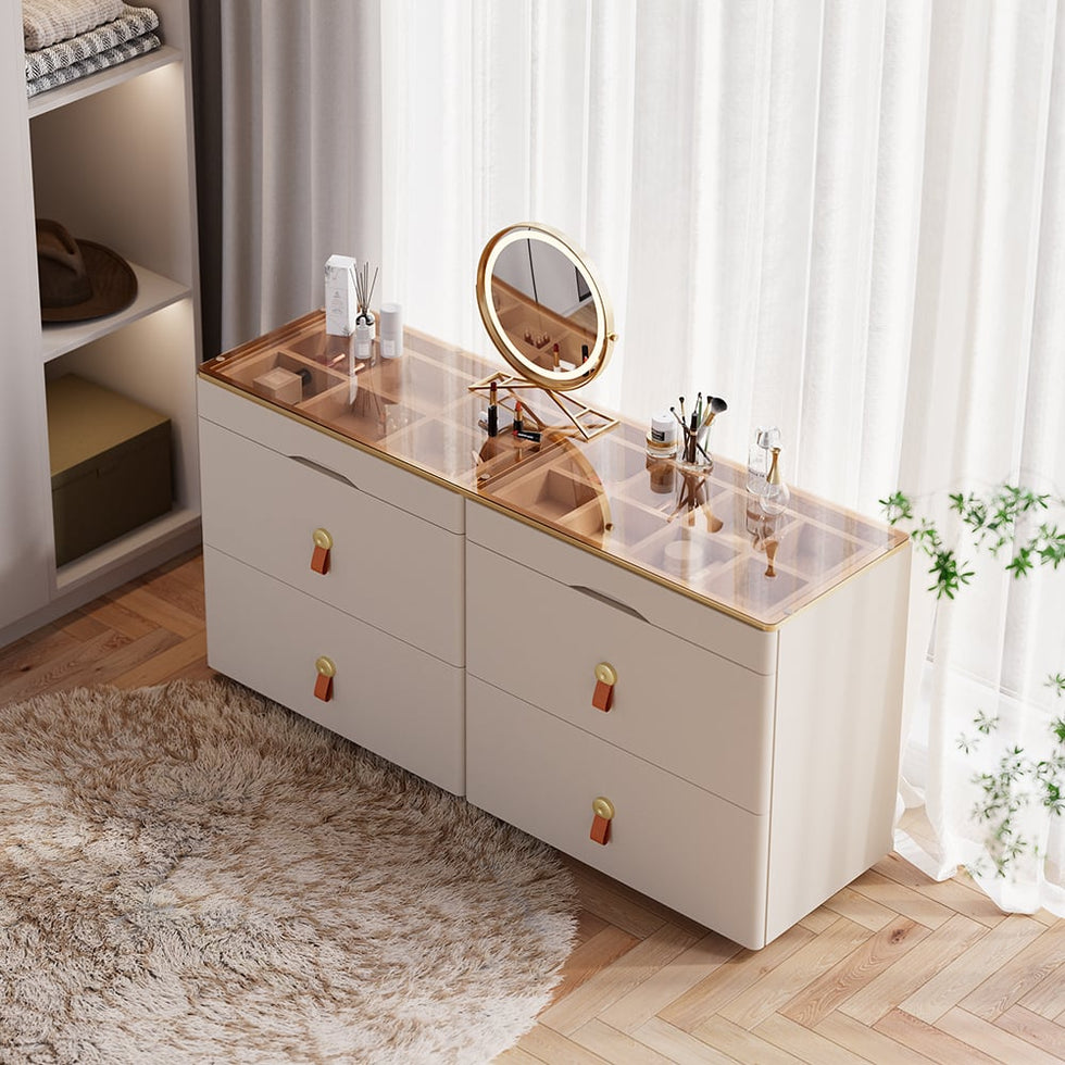 HMR - Chanor 47" Glass Top 6-Drawer Dresser