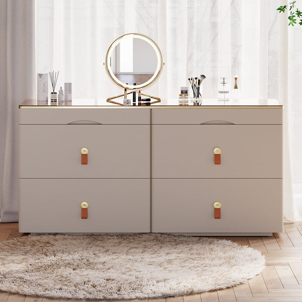 HMR - Chanor 47" Glass Top 6-Drawer Dresser