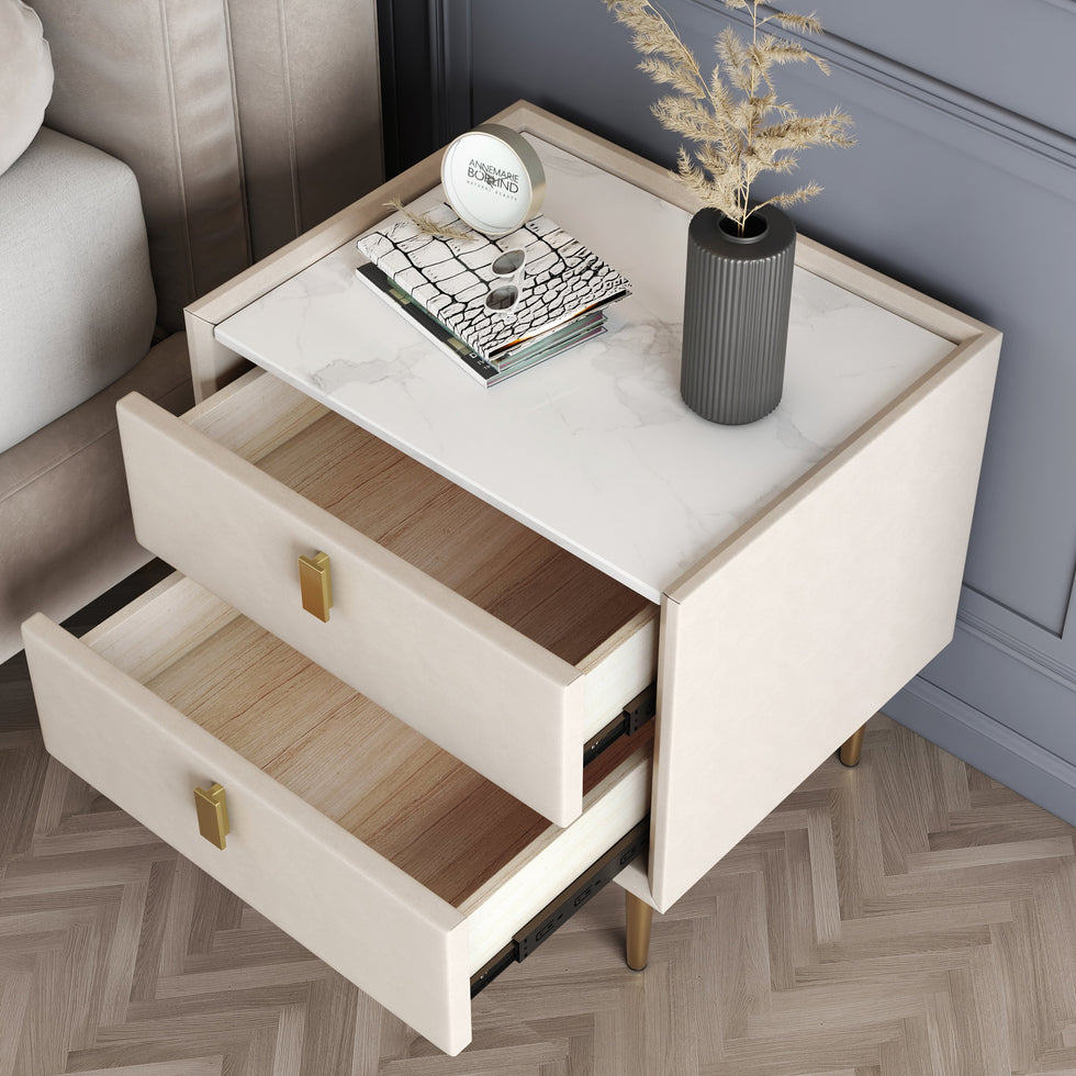 HMR - Modern 2-Drawer Nightstand