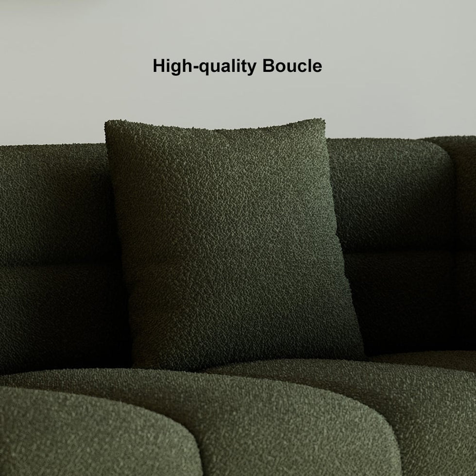 HMR - Aurora 79" Fluted Sofa with Gold Legs & Pillows