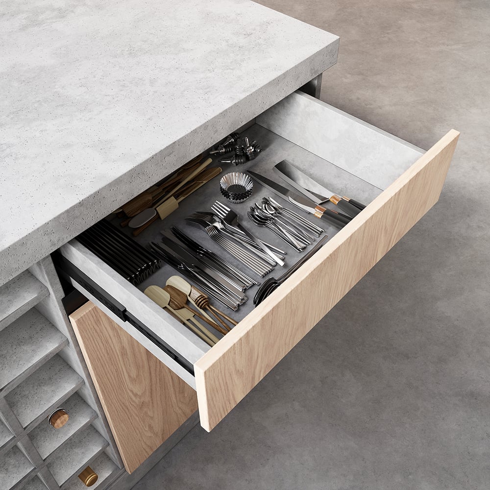 HMR - 72" Japandi Style Wood Kitchen Island with Multi-Storage and LED Light