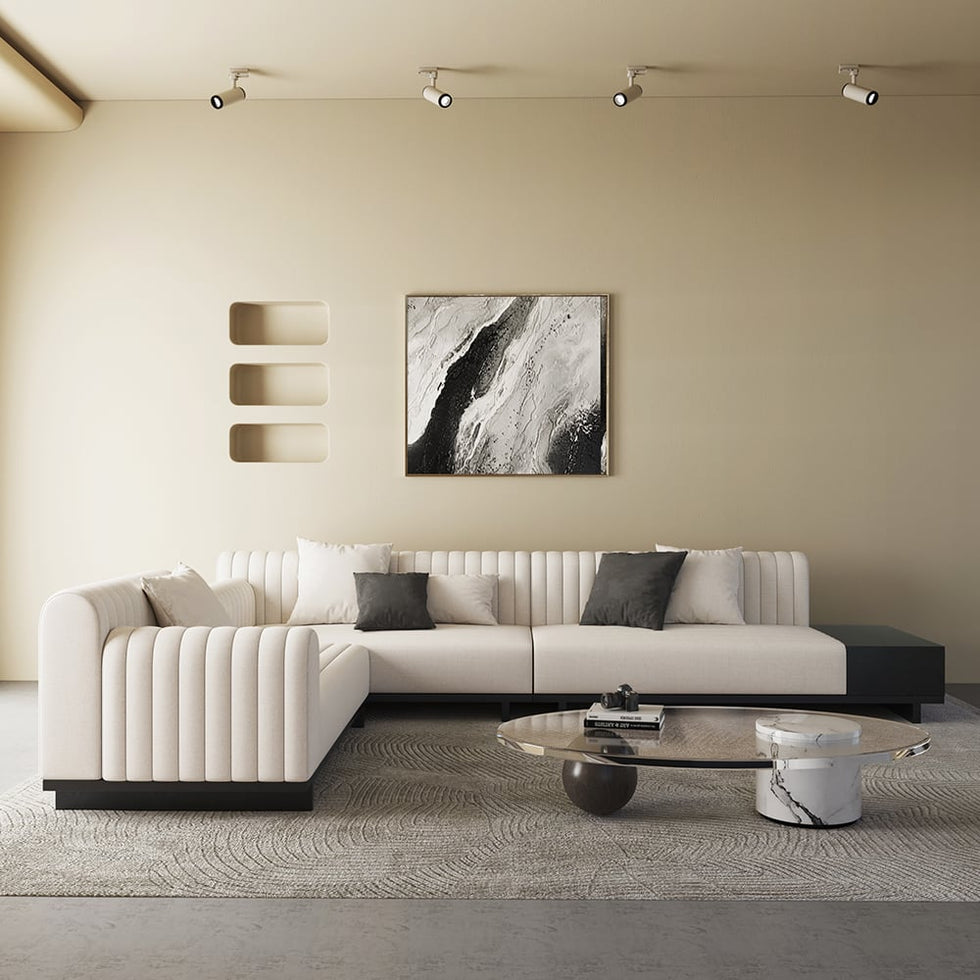 HMR - 157" Modern Corner L-Shaped Sectional Sofa with Side Open Storage