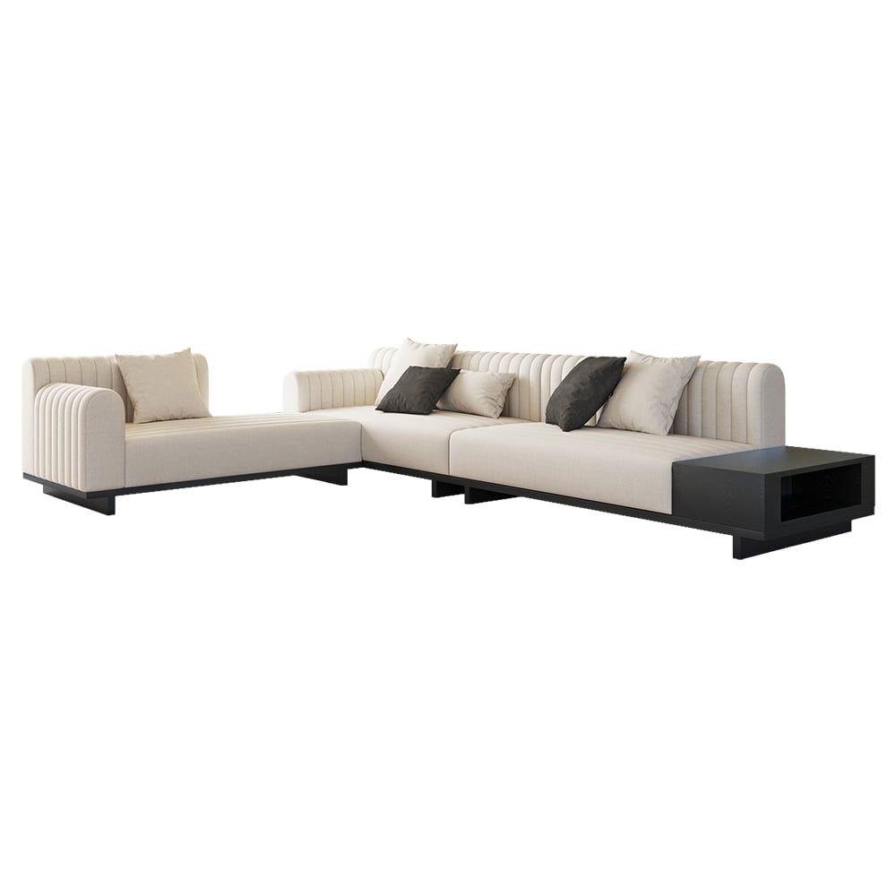 HMR - 157" Modern Corner L-Shaped Sectional Sofa with Side Open Storage