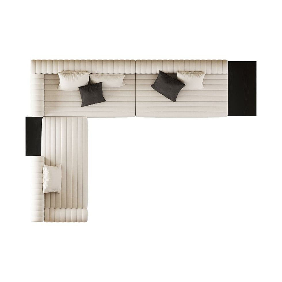 HMR - 157" Modern Corner L-Shaped Sectional Sofa with Side Open Storage
