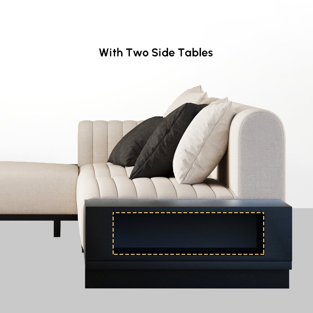 HMR - 157" Modern Corner L-Shaped Sectional Sofa with Side Open Storage