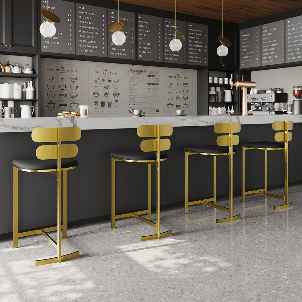 HMR - Modern PU Leather Counter Stools with Upholstery