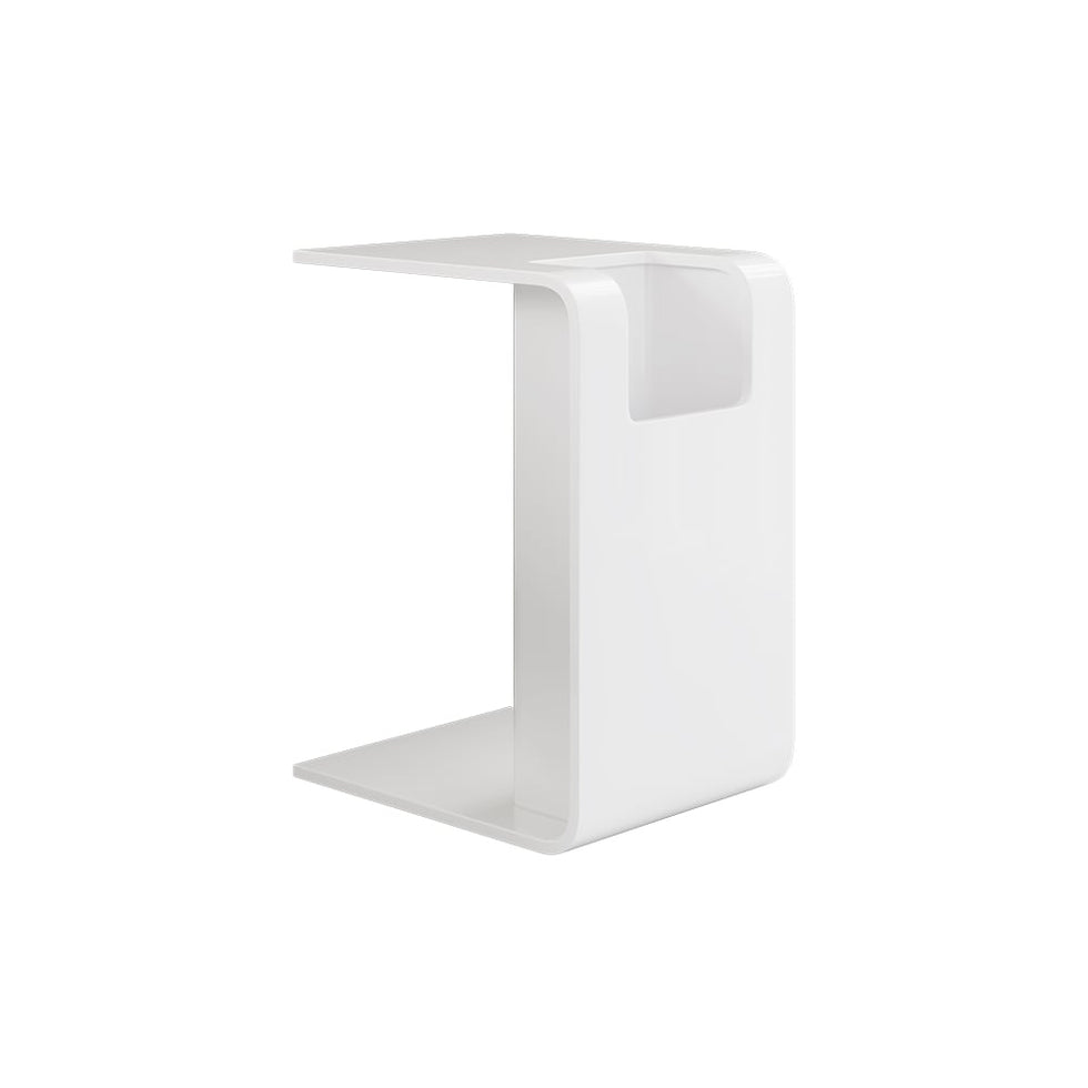 HMR - C-Shaped Convertible Wood Side Table with Storage