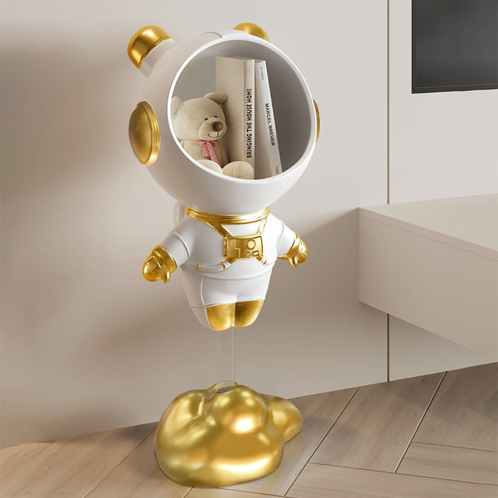 HMR - Astronaut Resin Figurine Floating Side Table with Storage