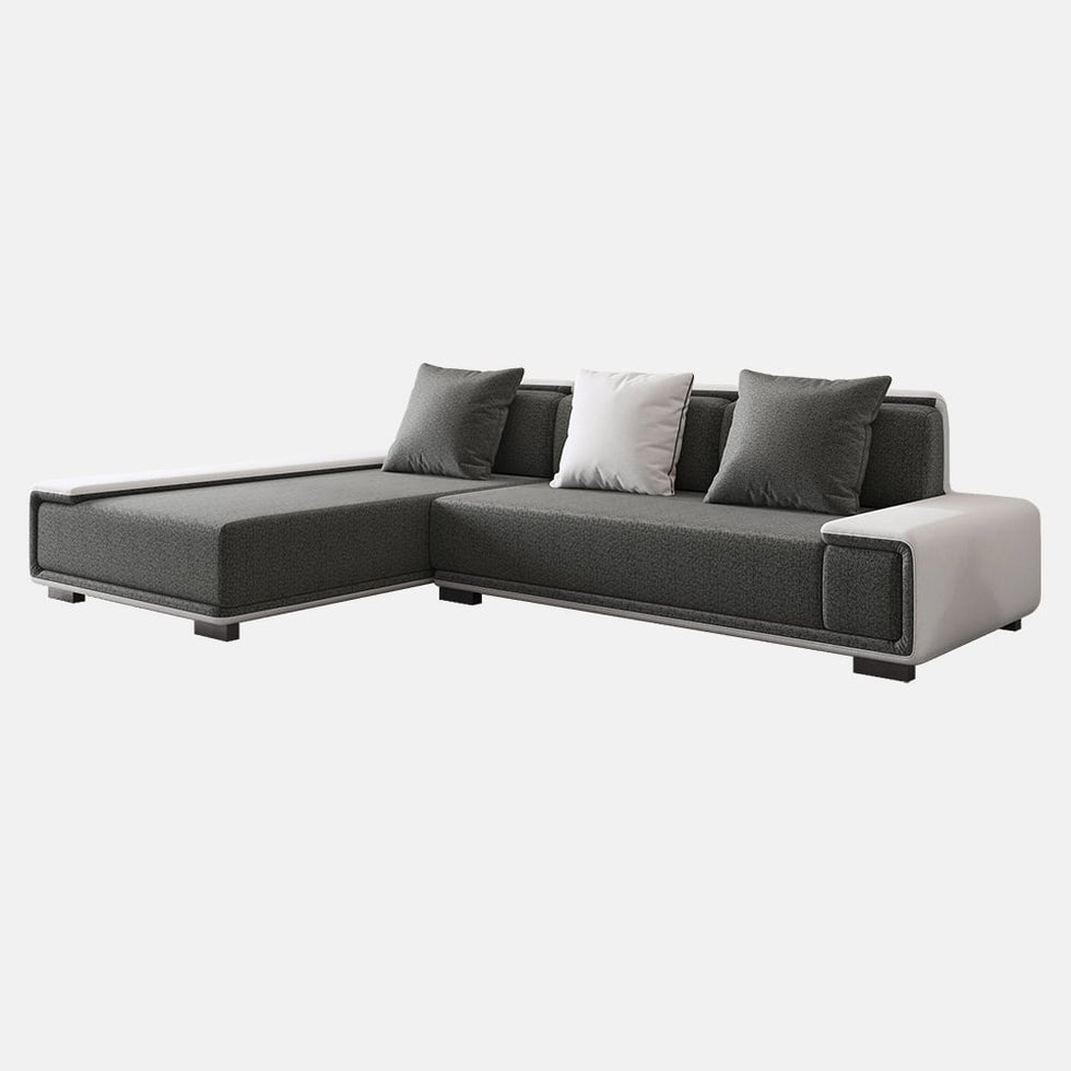 HMR - Doart 108.3" Cotton & Linen Convertible Sleeper Sofa Modular Corner L-Shaped 4-Seater