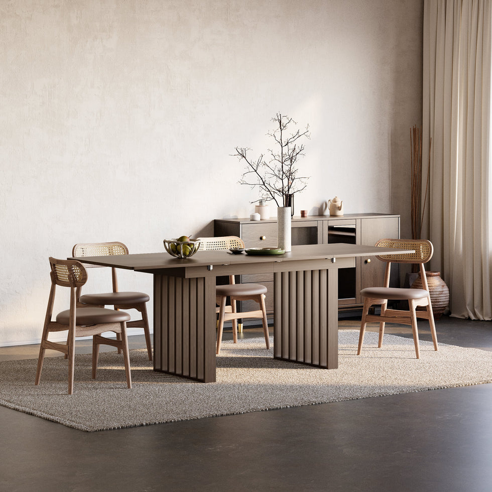 HMR - 55"-87" Extendable Dining Table Seats 4-8 People