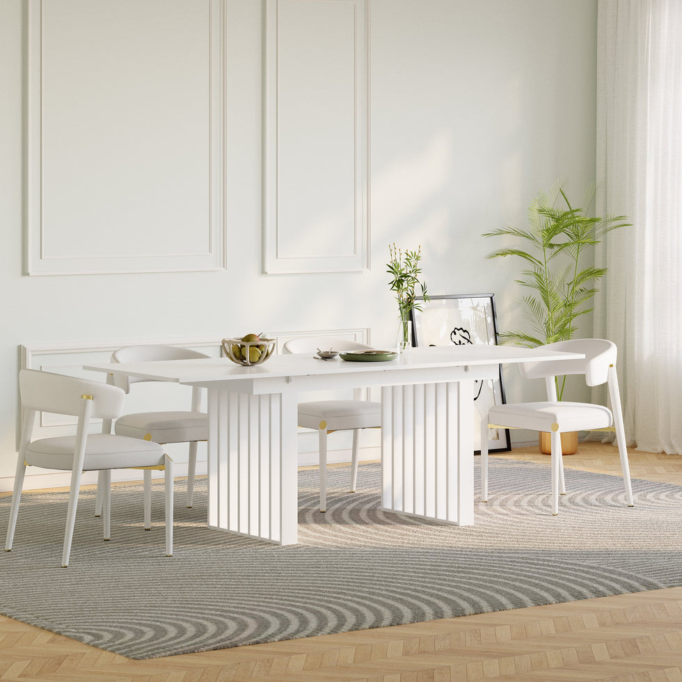 HMR - 55"-87" Extendable Dining Table Seats 4-8 People