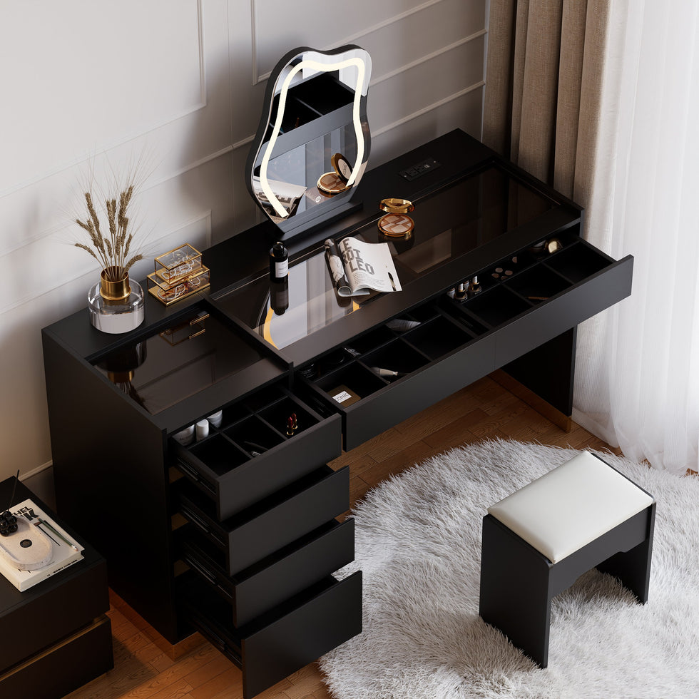 HMR - 55" Smart Makeup Vanity Set with Mirror & Lights