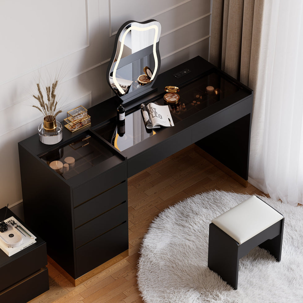 HMR - 55" Smart Makeup Vanity Set with Mirror & Lights