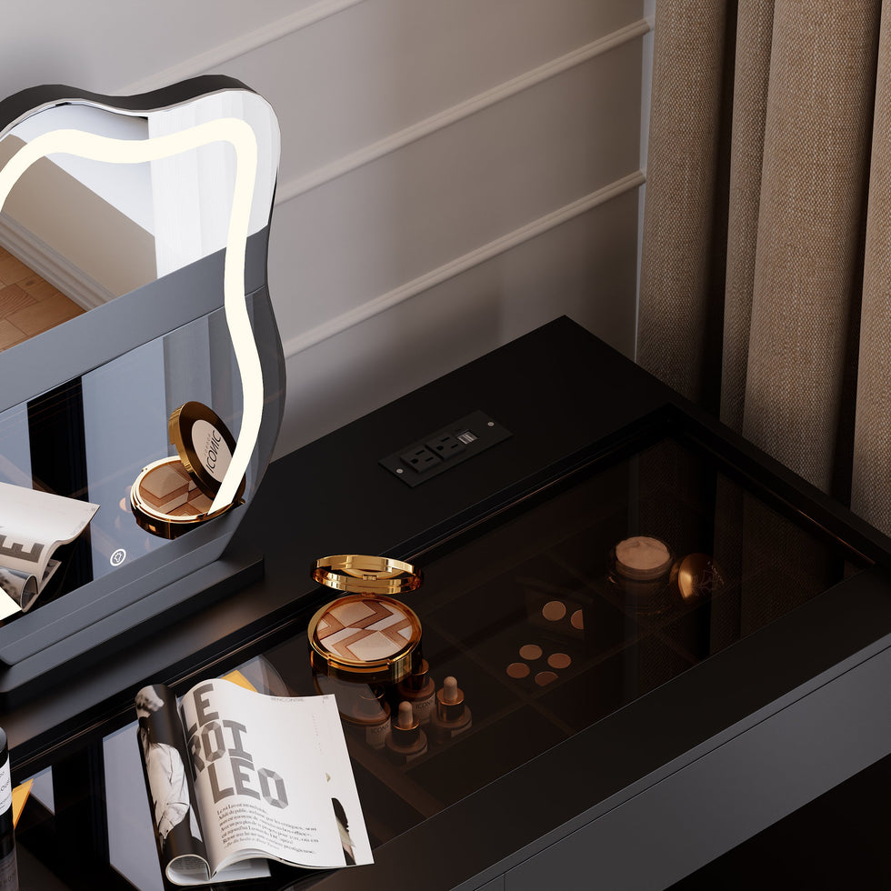 HMR - 55" Smart Makeup Vanity Set with Mirror & Lights